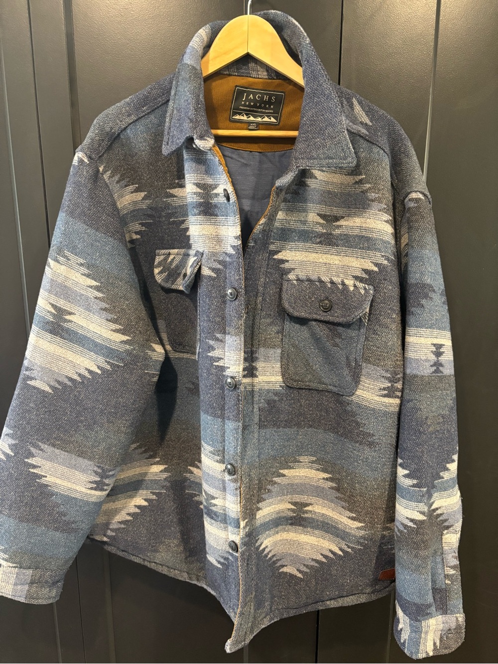 Jachs Blue and Gray Southwestern Patterned Jacket